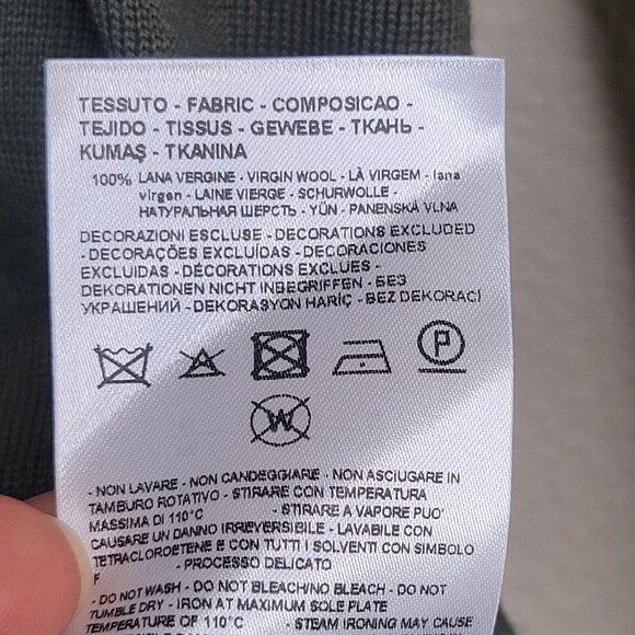 Armani Exchange Virgin Wool V-Neck Sweater Mens Med Green Preppy Lightweight - Picture 8 of 12